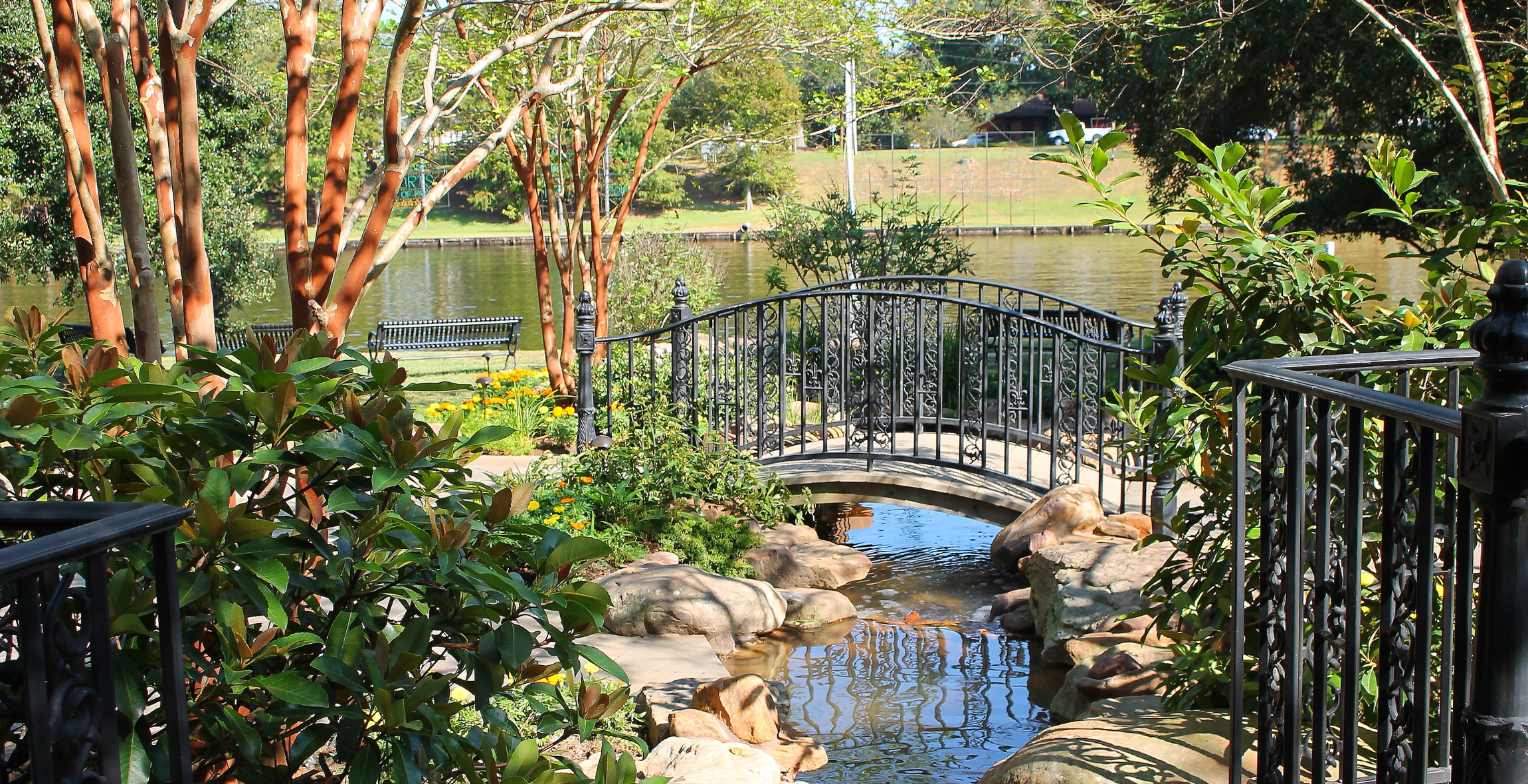 Plants and trees around Beau Jardin in Historic District of Natchitoches Louisiana